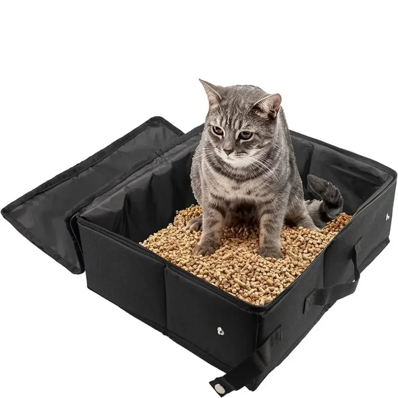 Bac à litière pliable imperméable pour chat – Image 3