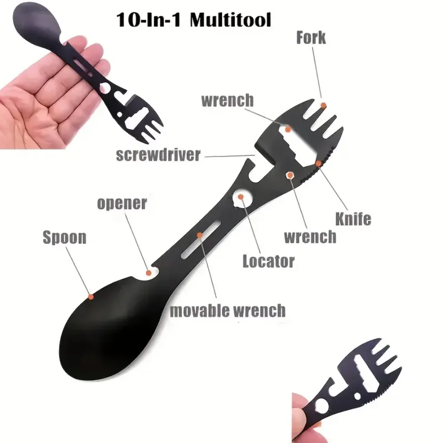Couvert multifonctions 10 en 1 pour le camping et la survie en extérieur. – Image 8