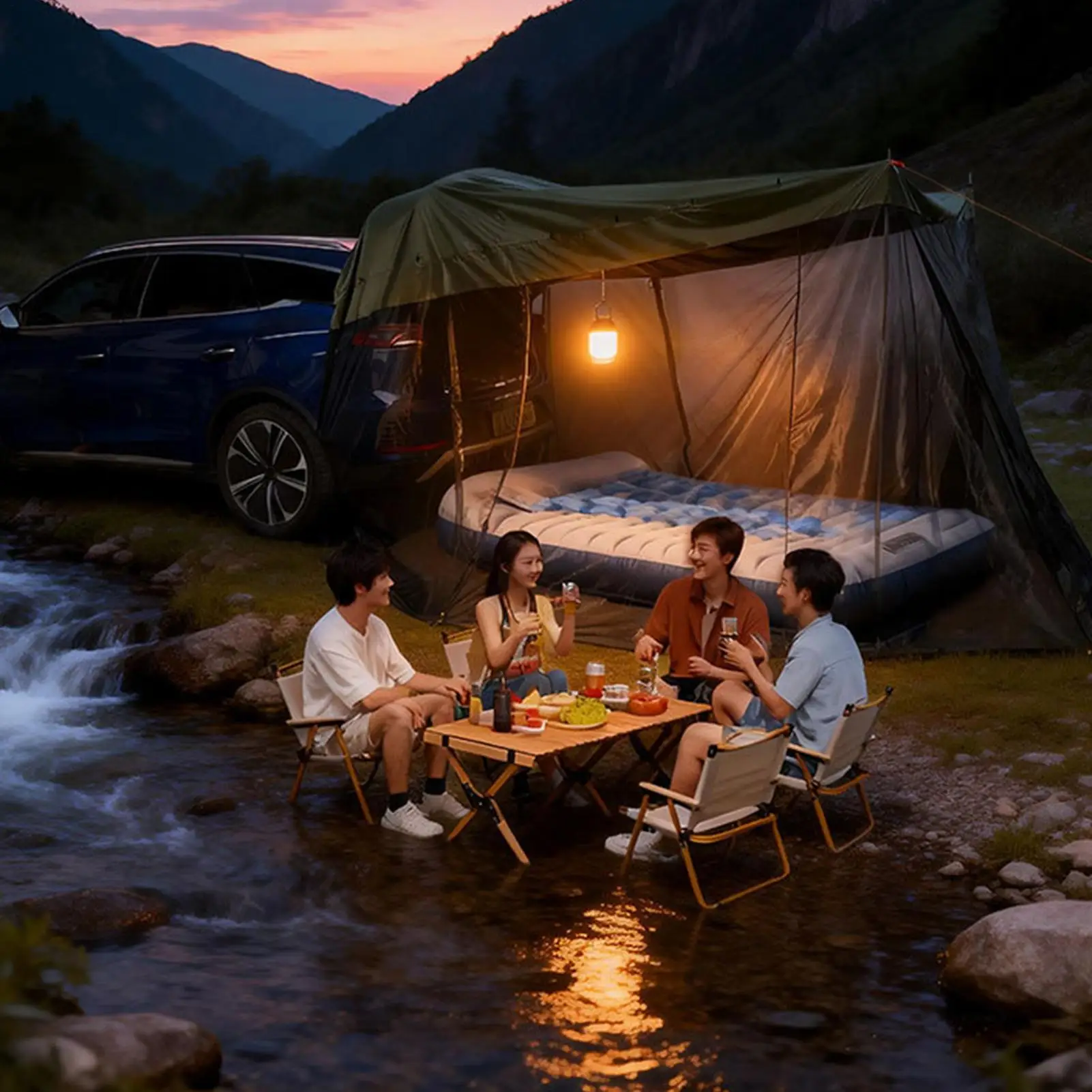 Tente coffre voiture, moustique étanche, anti-UV 320x200x195cm – Image 4