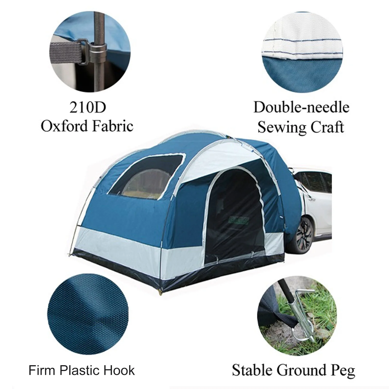 tente de coffre 210D Oxford Car Tail Camping 3/4personnes – Image 4