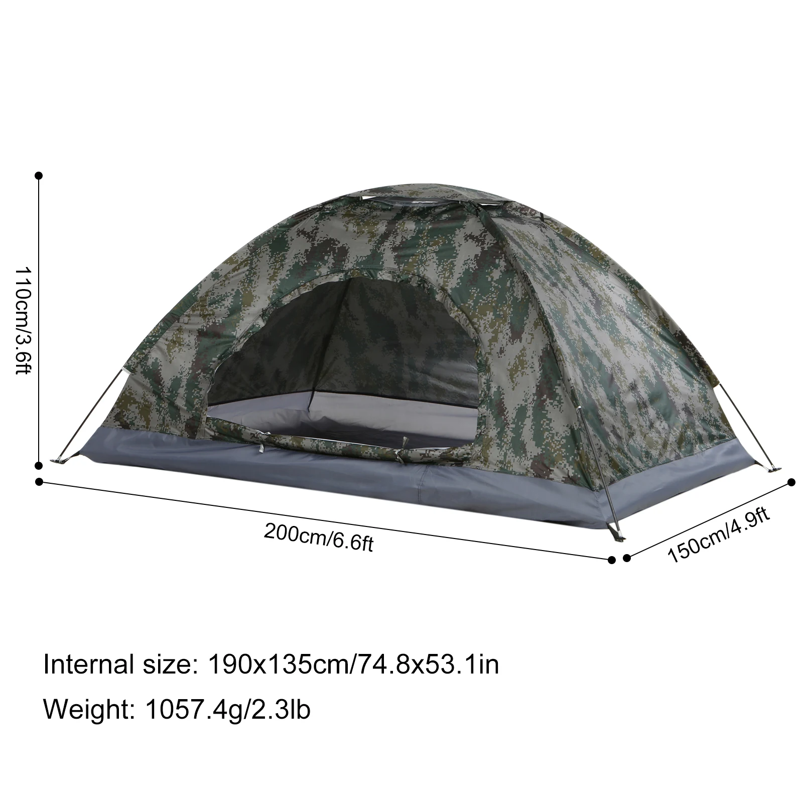 tente Camping version1 ou 1/2 places ultralégère Tomshoo – – Image 15