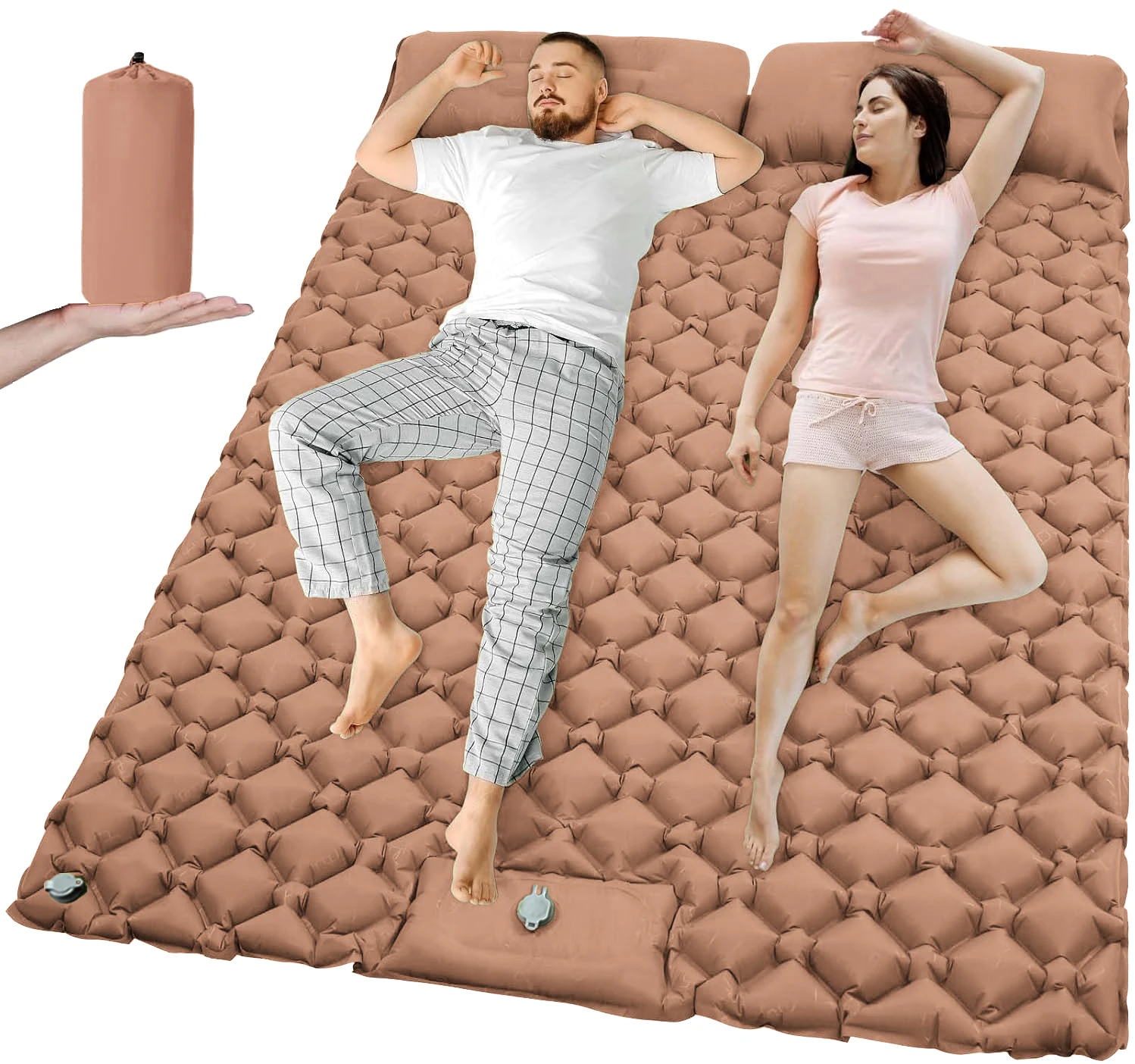 Matelas autogonflant ultraléger double extra large camping – Image 11