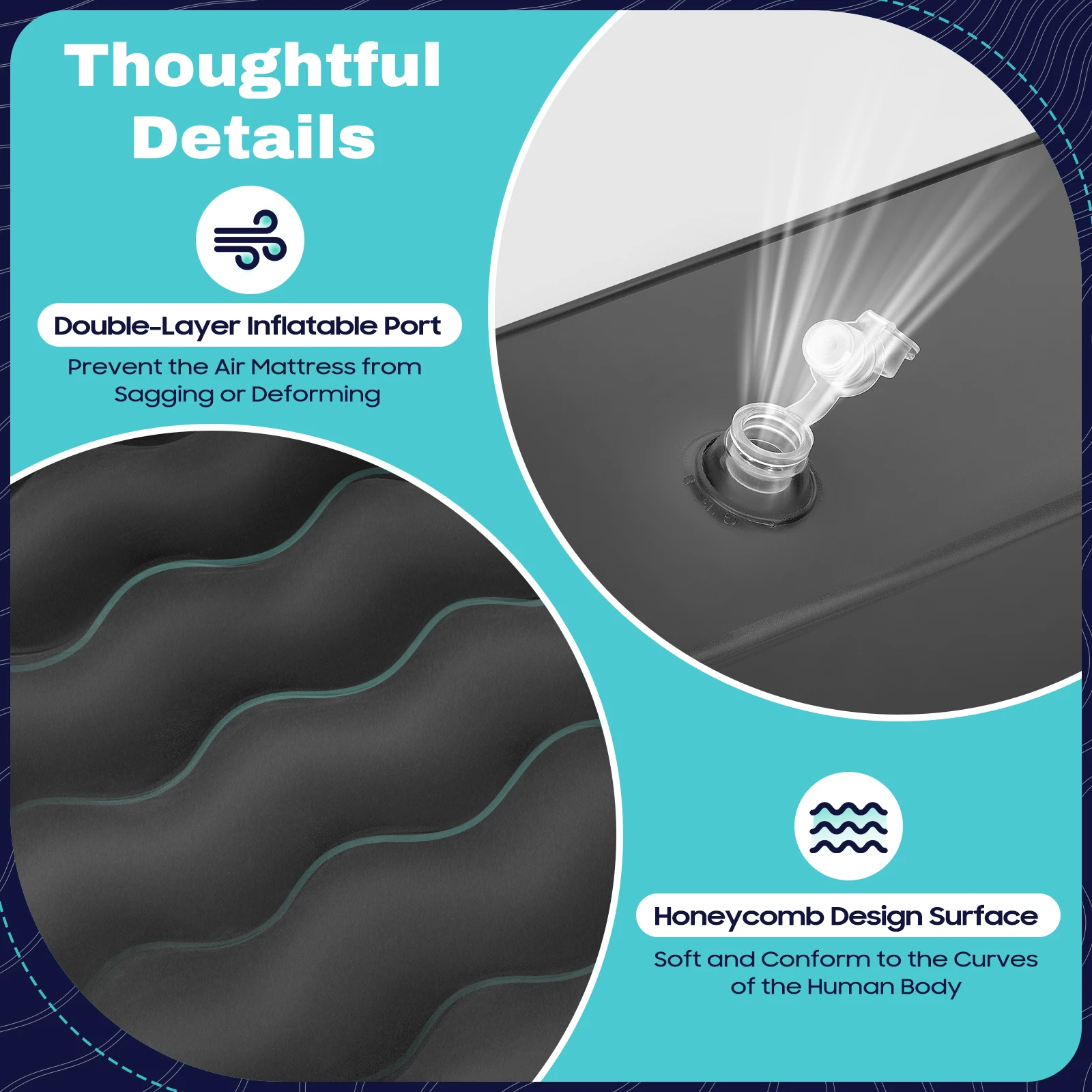 Matelas gonflable voiture (pompe et oreiller integrés) Siège arrière – Image 9