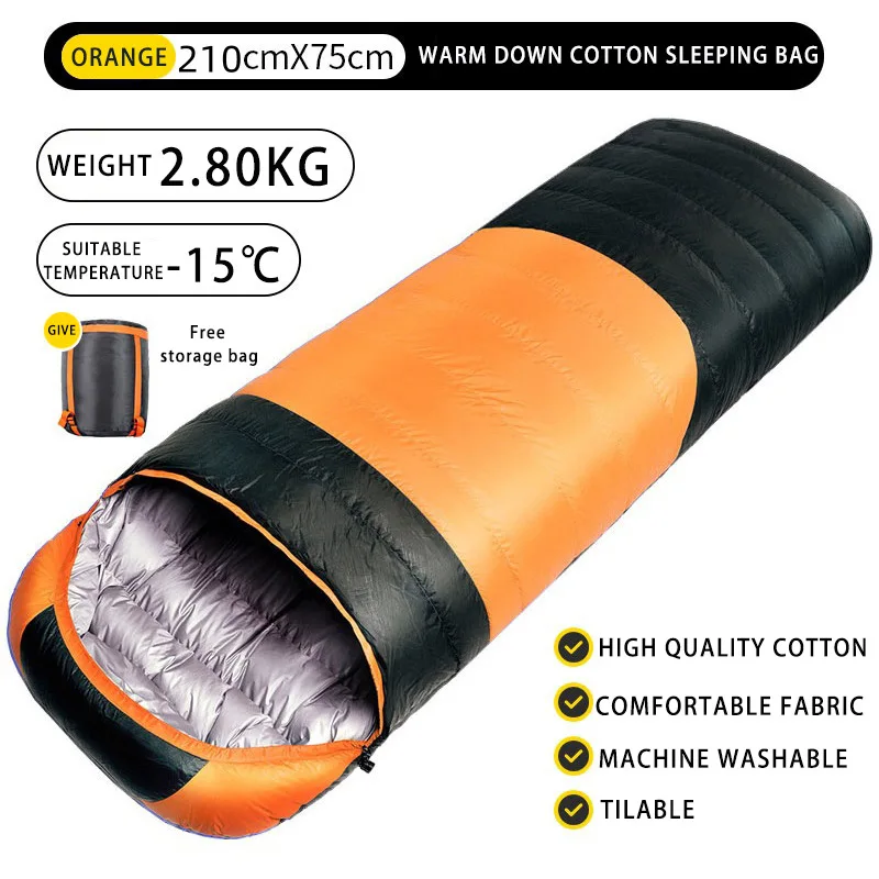 Sac de couchage avec sac à dos imperméable, en coton léger – Image 10