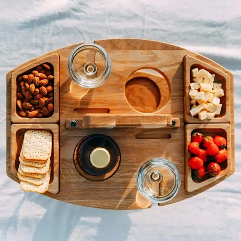 Table pliante portable en bois pour l'extérieur – Image 3