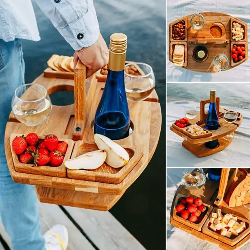 Table pliante portable en bois pour l'extérieur