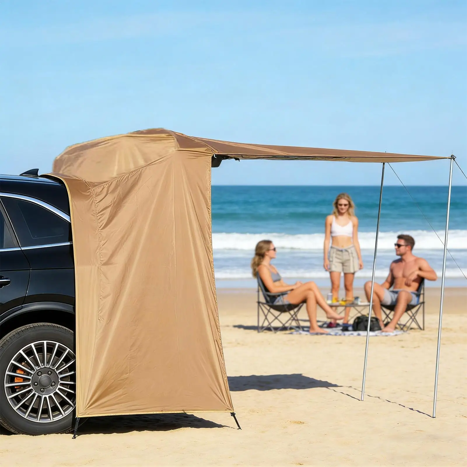 Tente de coffre voiture, respirante, réglable, imperméable, résistante aux UV, avec auvent pour SUV , monospace, berline