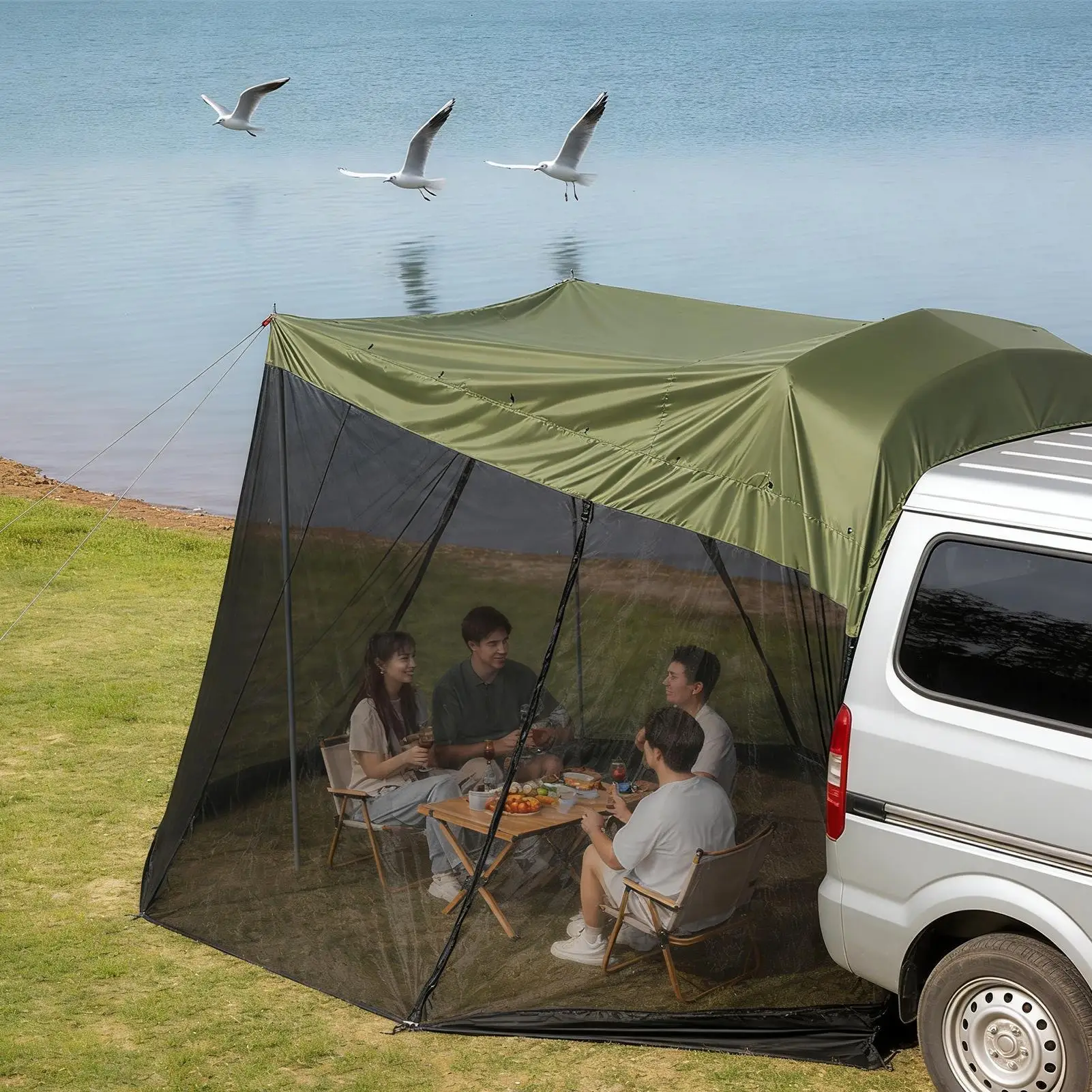 Tente coffre voiture, moustique étanche, anti-UV 320x200x195cm – Image 3