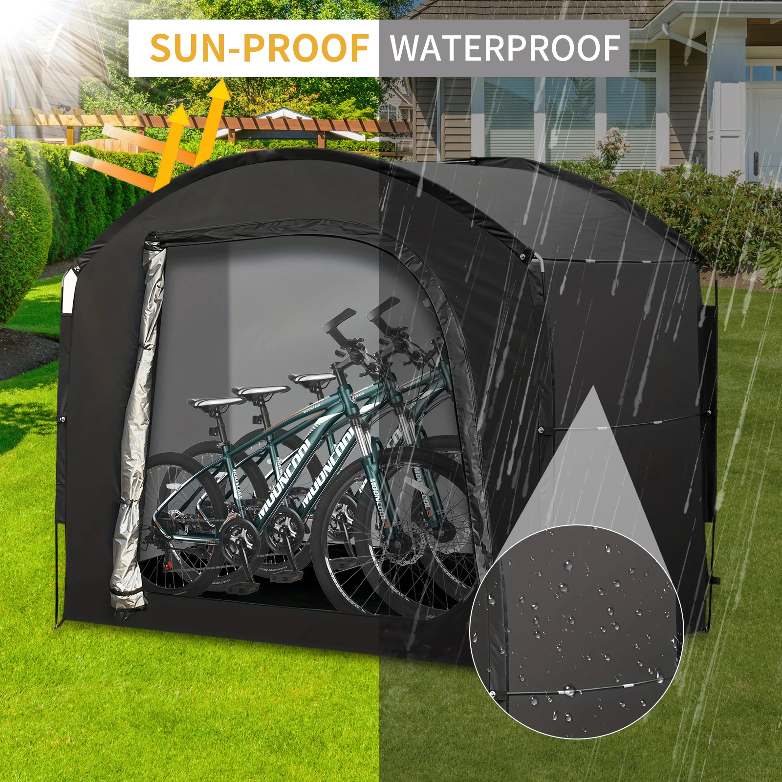 Tente portable pour 4 vélos ou motos 220 x 150 x 185 cm – Image 2