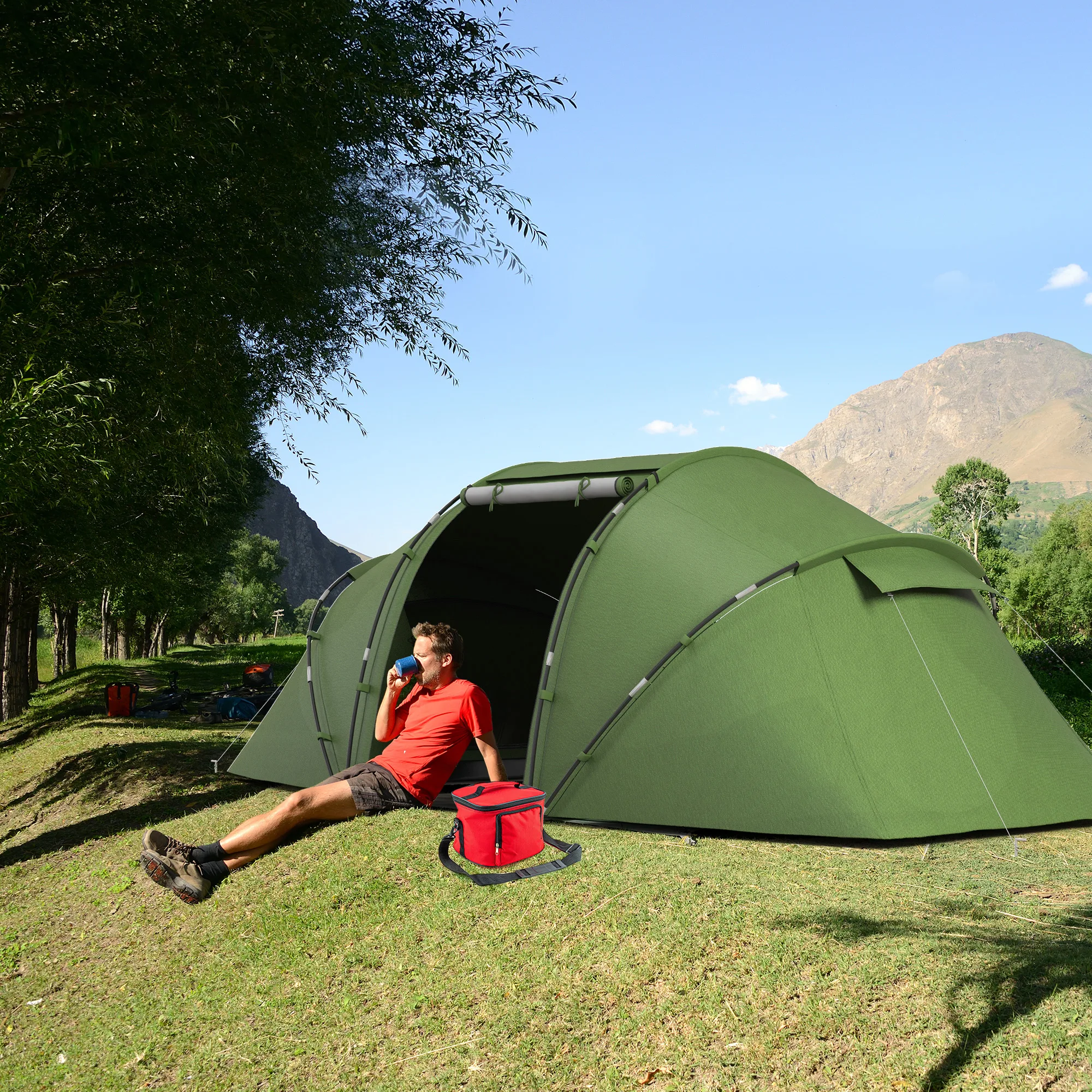 Tente Camping 4/6 personnes 2 chambres Outsunny – Image 9