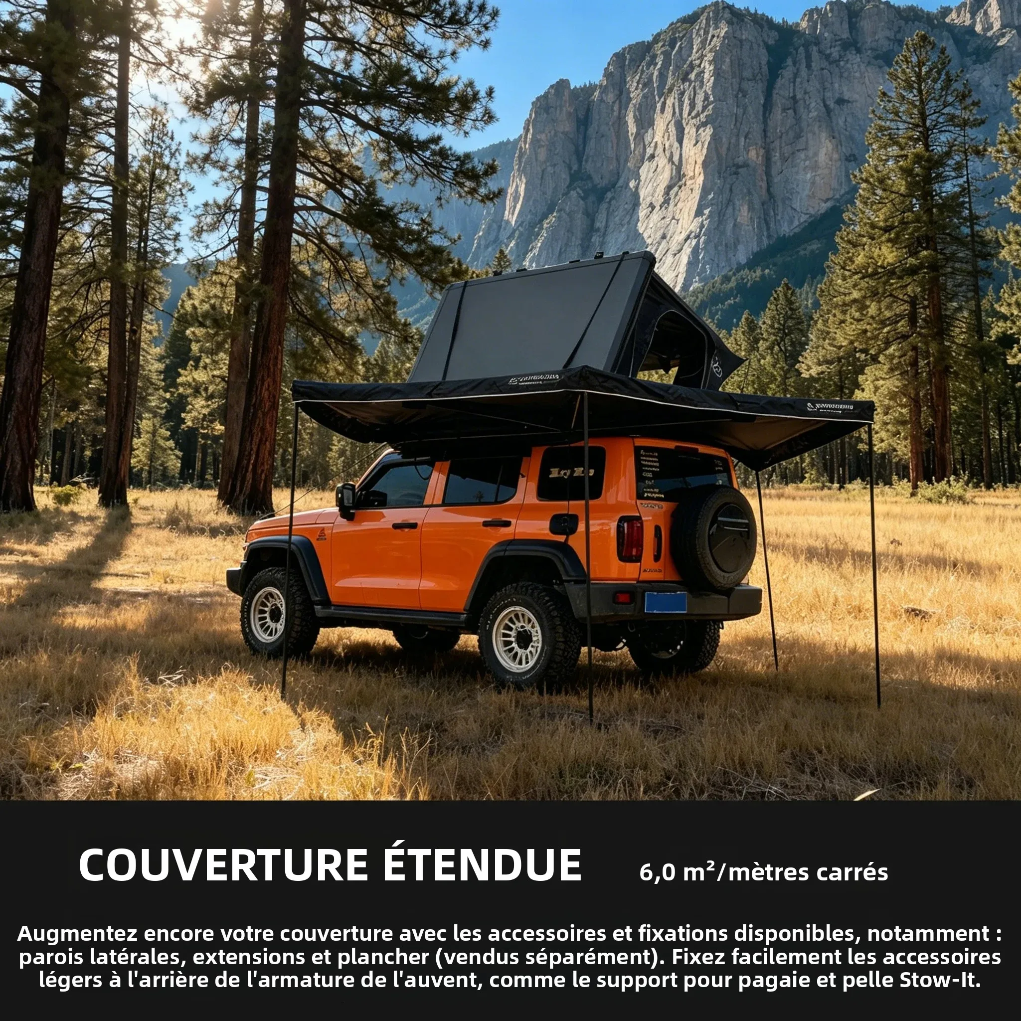 Tente latérale de camping 270 ° pour 4/4 YOUNGHUNTER 4WD Foxwing – Image 4