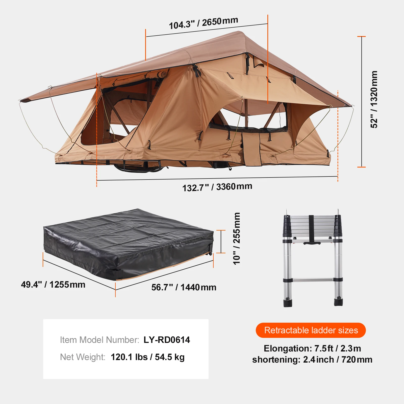 Tente de toit rigide 1/2 personnes (échelle Matelas Sac pour Jeep SUV Van Pickup) – Image 7
