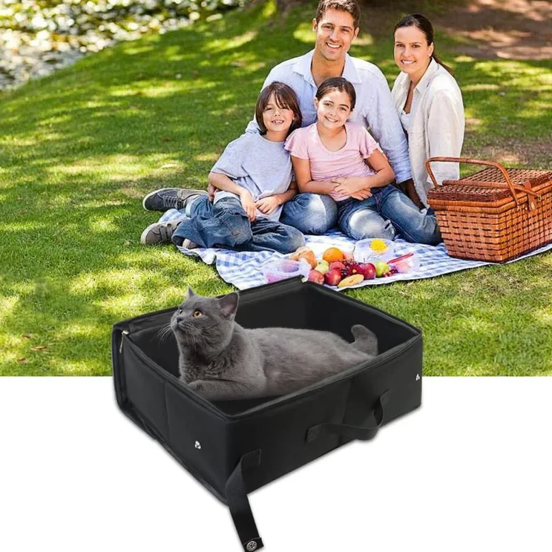 Bac à litière pliable imperméable pour chat – Image 5