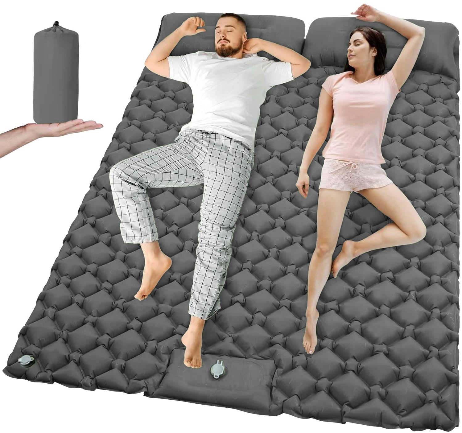 Matelas autogonflant ultraléger double extra large camping – Image 10