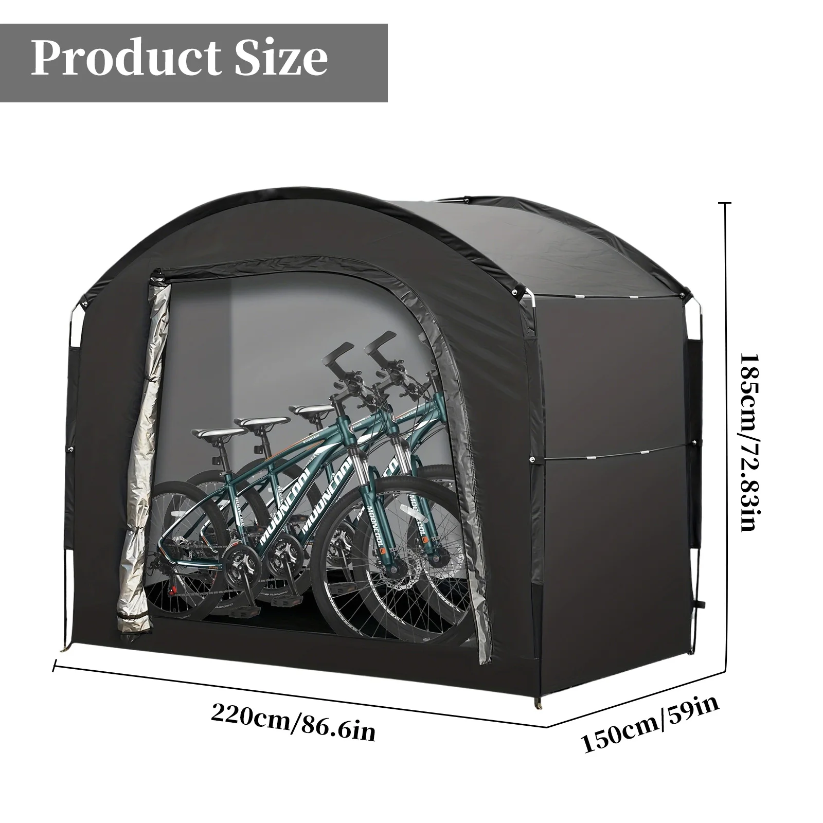 Tente portable pour 4 vélos ou motos 220 x 150 x 185 cm – Image 8
