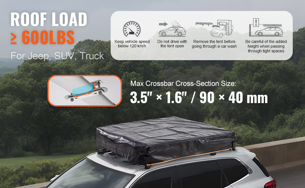 Tente de toit rigide 1/2 personnes (échelle Matelas Sac pour Jeep SUV Van Pickup) – Image 14
