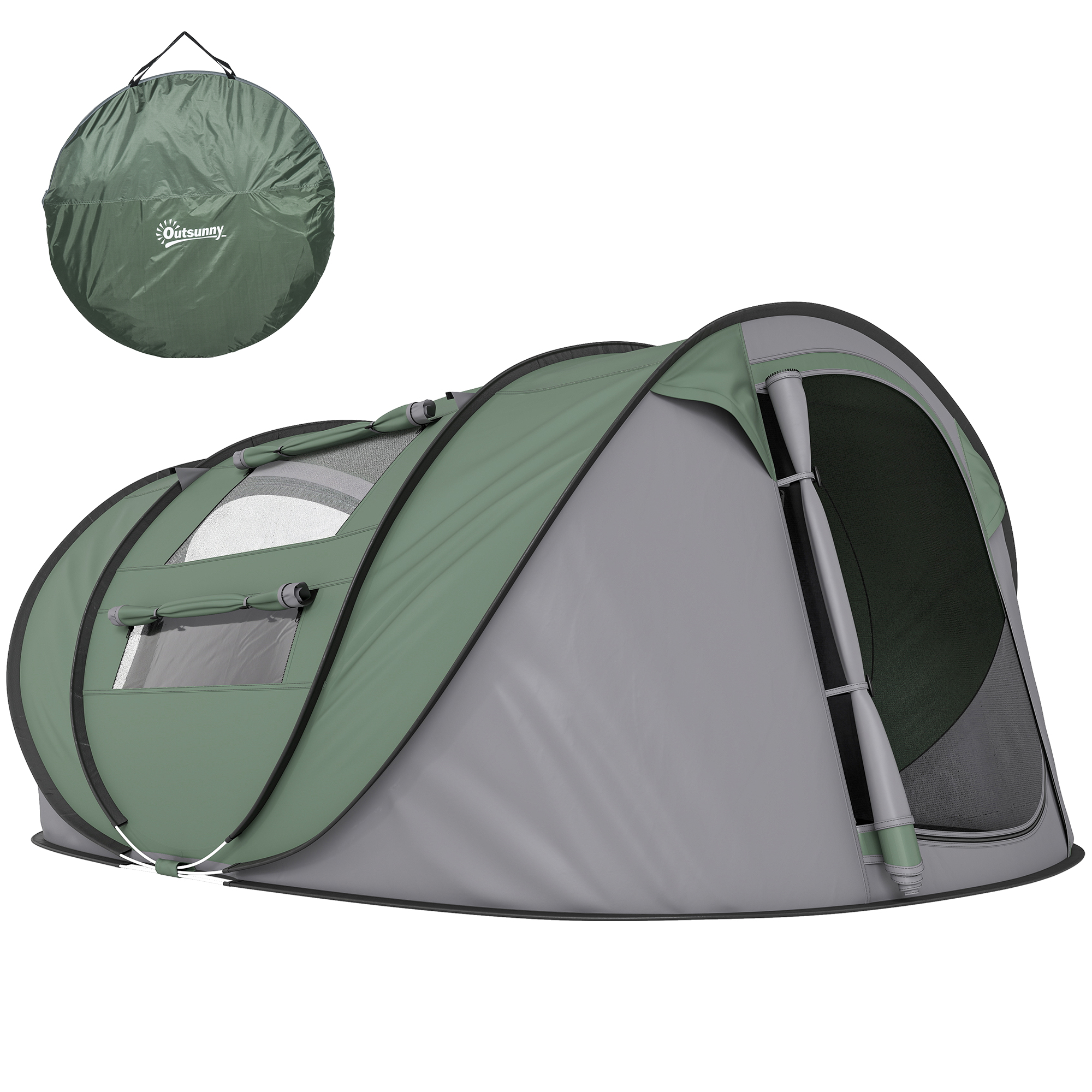 Tente camping 3/4 personnes,1 chambre, pop-up 5 s Outsunny, – Image 7