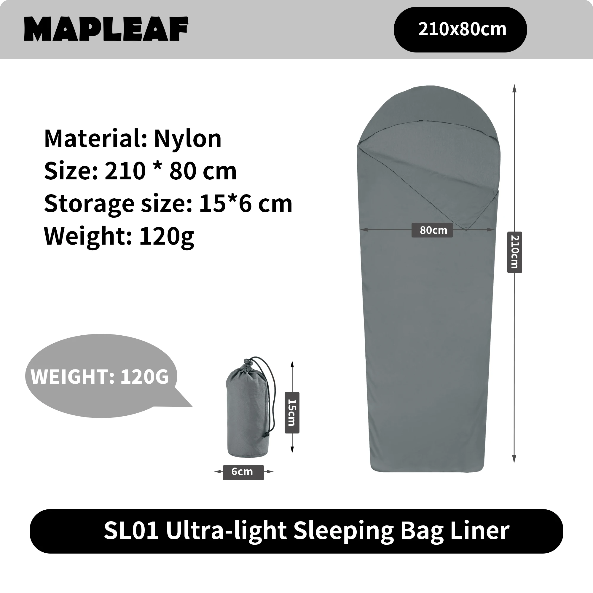 MAPLEAF Sleeping Bag Liner Lightweight Portable Summer Camping Sheet Outdoor Travel Hiking Backpacking Sleeping Bags – Image 8