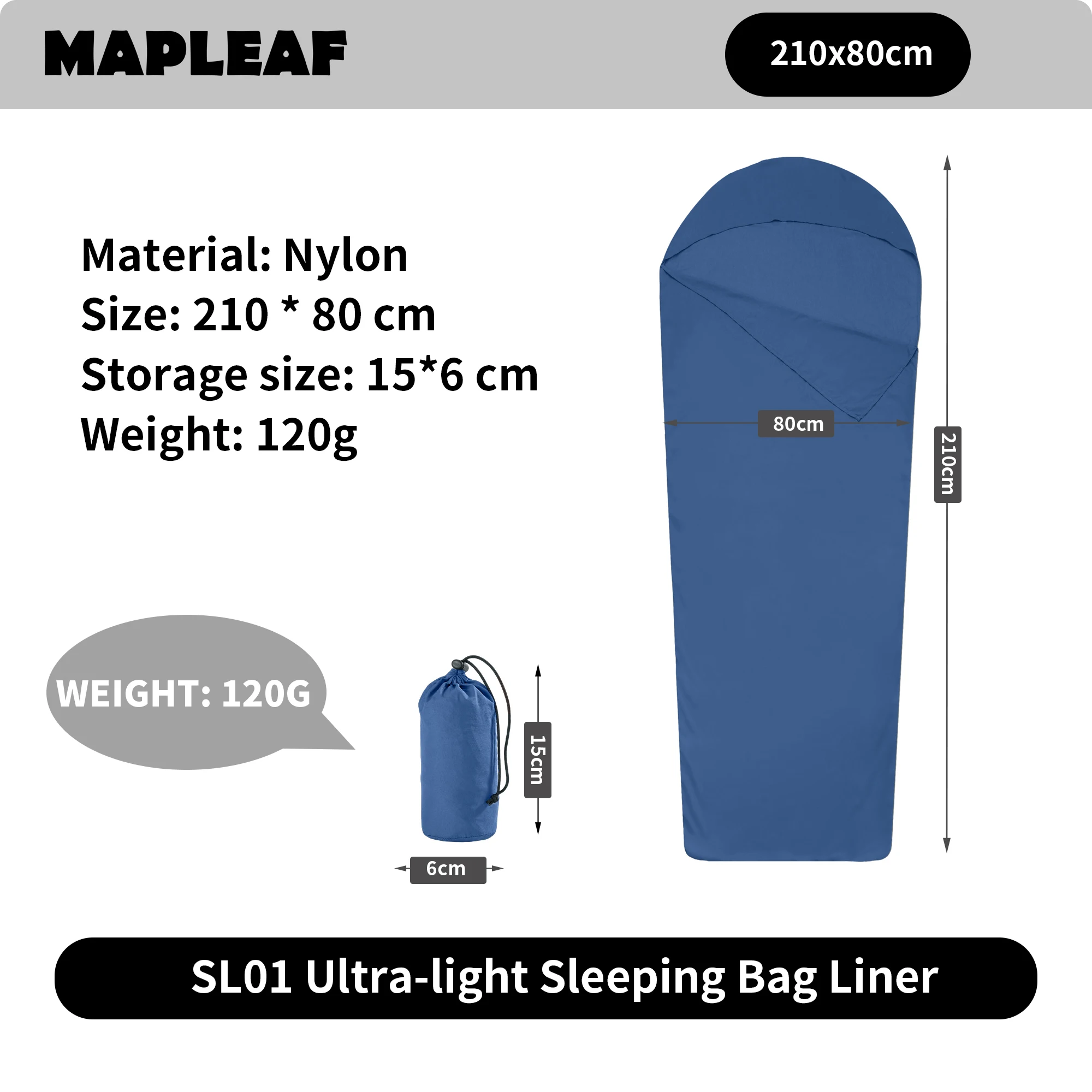 MAPLEAF Sleeping Bag Liner Lightweight Portable Summer Camping Sheet Outdoor Travel Hiking Backpacking Sleeping Bags – Image 12