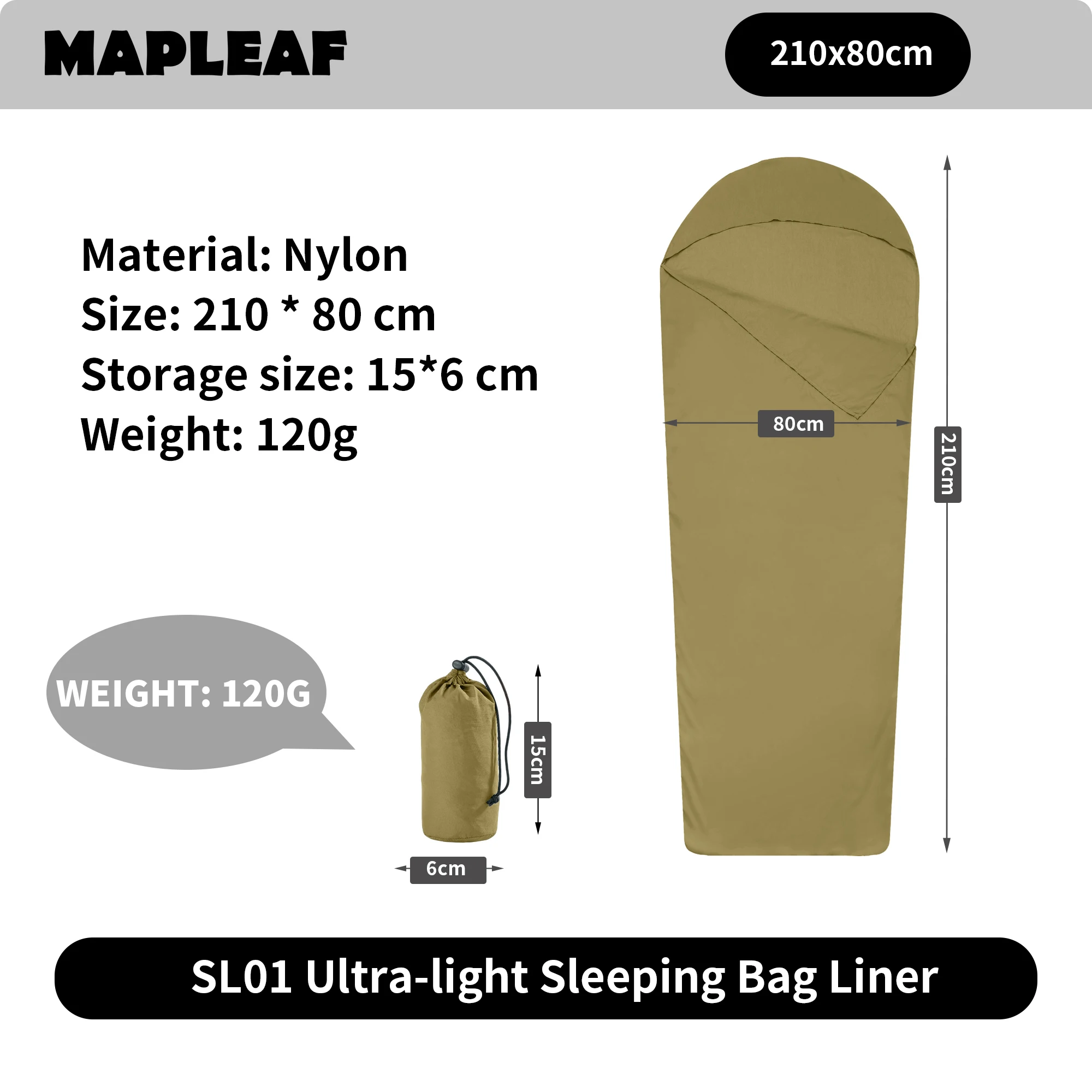 MAPLEAF Sleeping Bag Liner Lightweight Portable Summer Camping Sheet Outdoor Travel Hiking Backpacking Sleeping Bags – Image 7