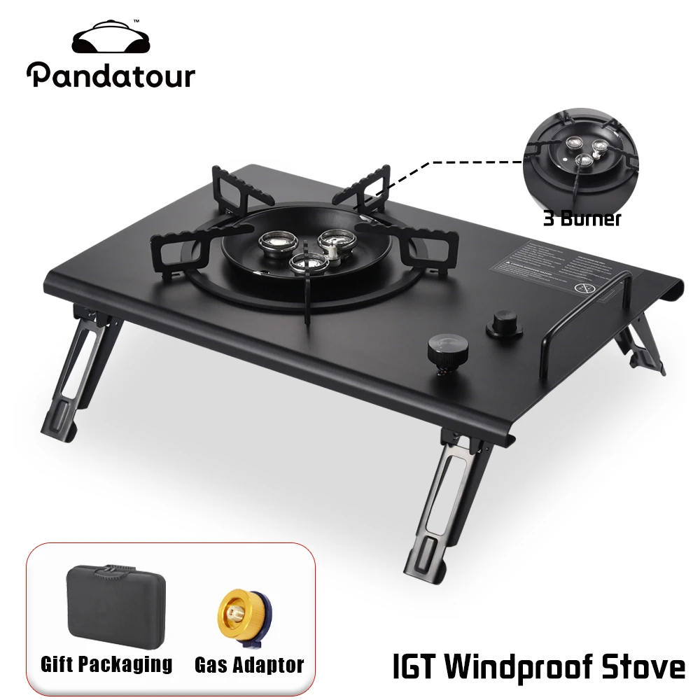 plaque de cuisson gaz Pandatour IGT pliable pour camping, table, barbecue, pique-nique, brûleur