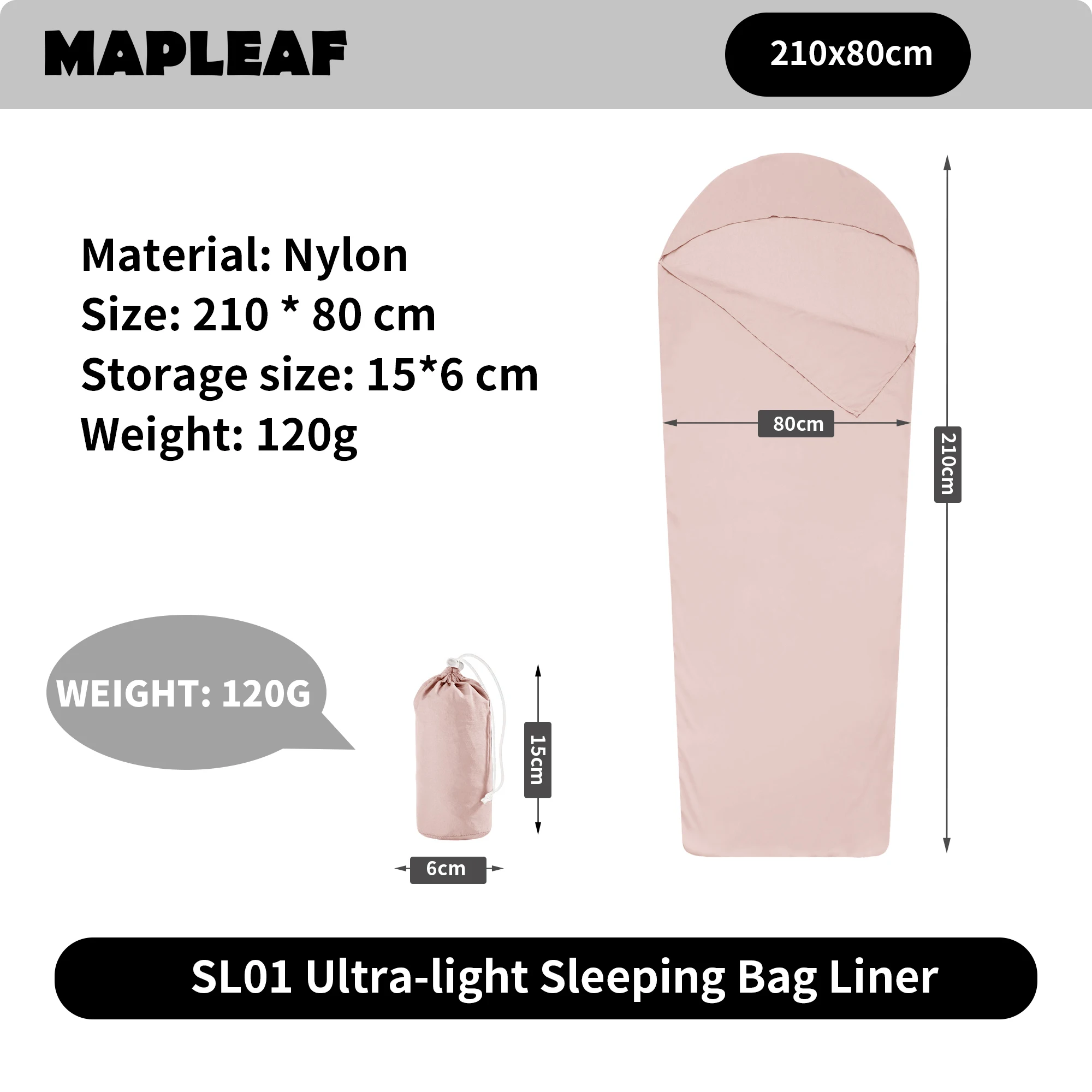 MAPLEAF Sleeping Bag Liner Lightweight Portable Summer Camping Sheet Outdoor Travel Hiking Backpacking Sleeping Bags – Image 9