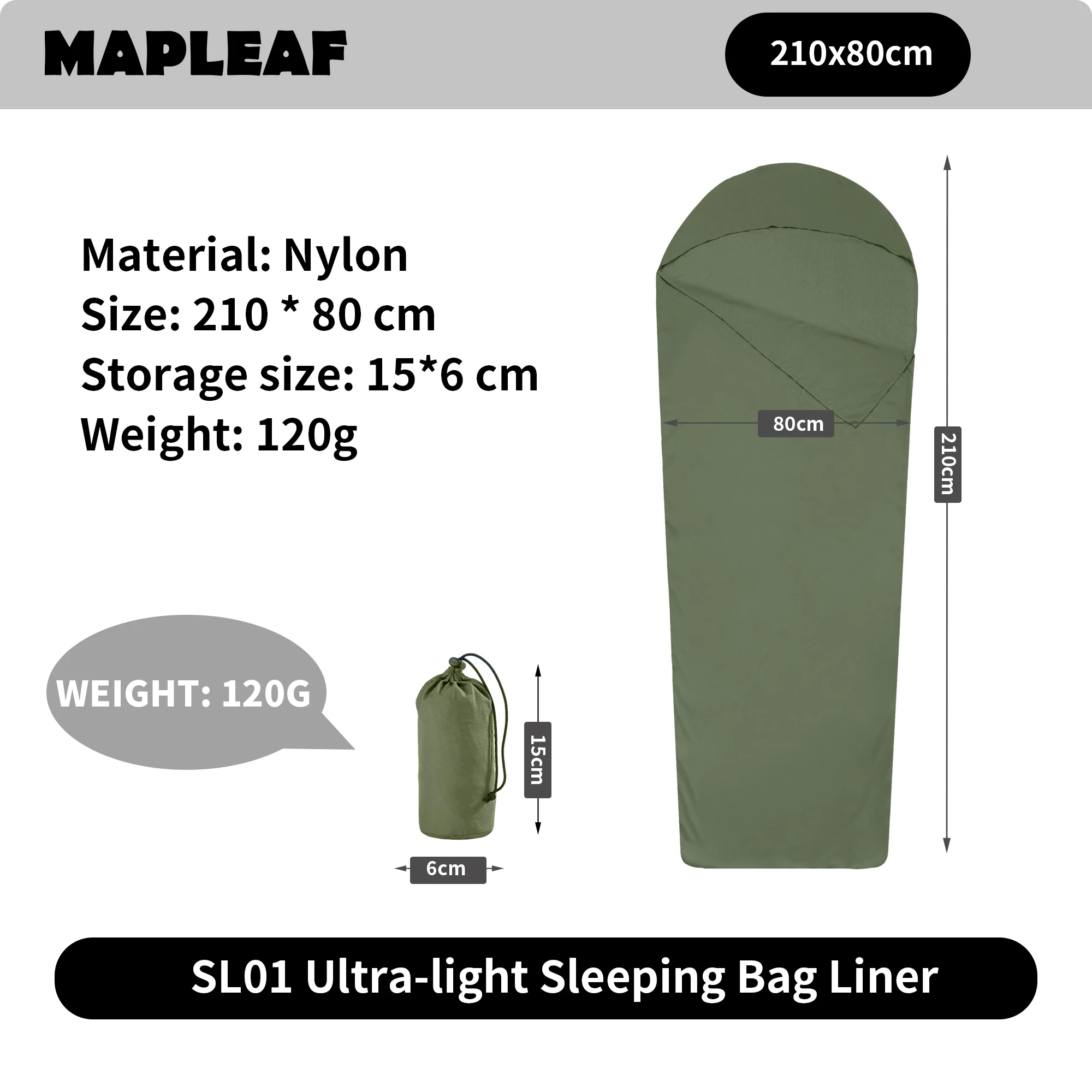 MAPLEAF Sleeping Bag Liner Lightweight Portable Summer Camping Sheet Outdoor Travel Hiking Backpacking Sleeping Bags – Image 10