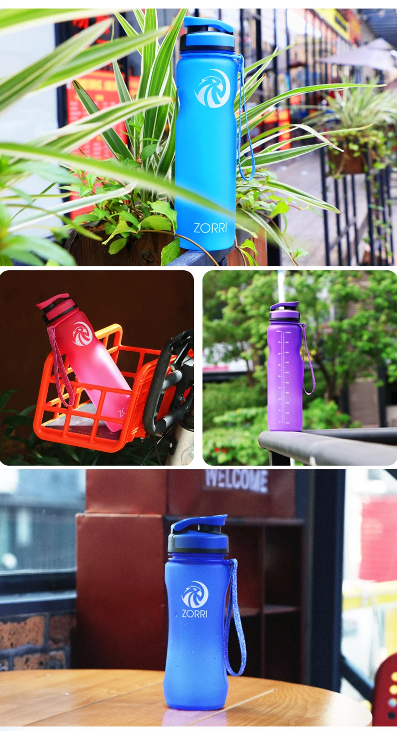 ZORRI Portable Sport Water Bottle 600/800/1000ml BPA Free Outdoor Travel Carrying Tritan Plastic Drink Bottle With Filter NEW – Image 36
