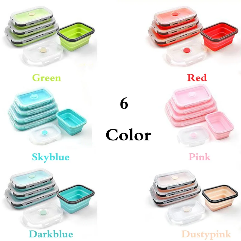 Boîte à déjeuner pliable en silicone, ensemble de 3/4 pièces – Image 4