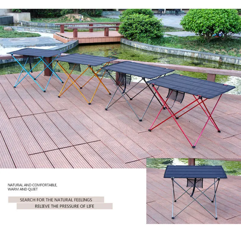 Table pliable portable ultra léger en alliage d'aluminium 56x43x38cm / 76x56x52cm – Image 4