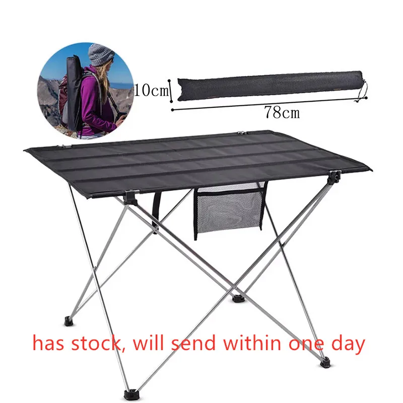 Table pliable portable ultra léger en alliage d'aluminium 56x43x38cm / 76x56x52cm