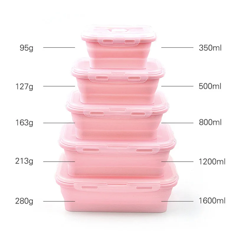 Boîte à déjeuner pliable en silicone, ensemble de 3/4 pièces – Image 3