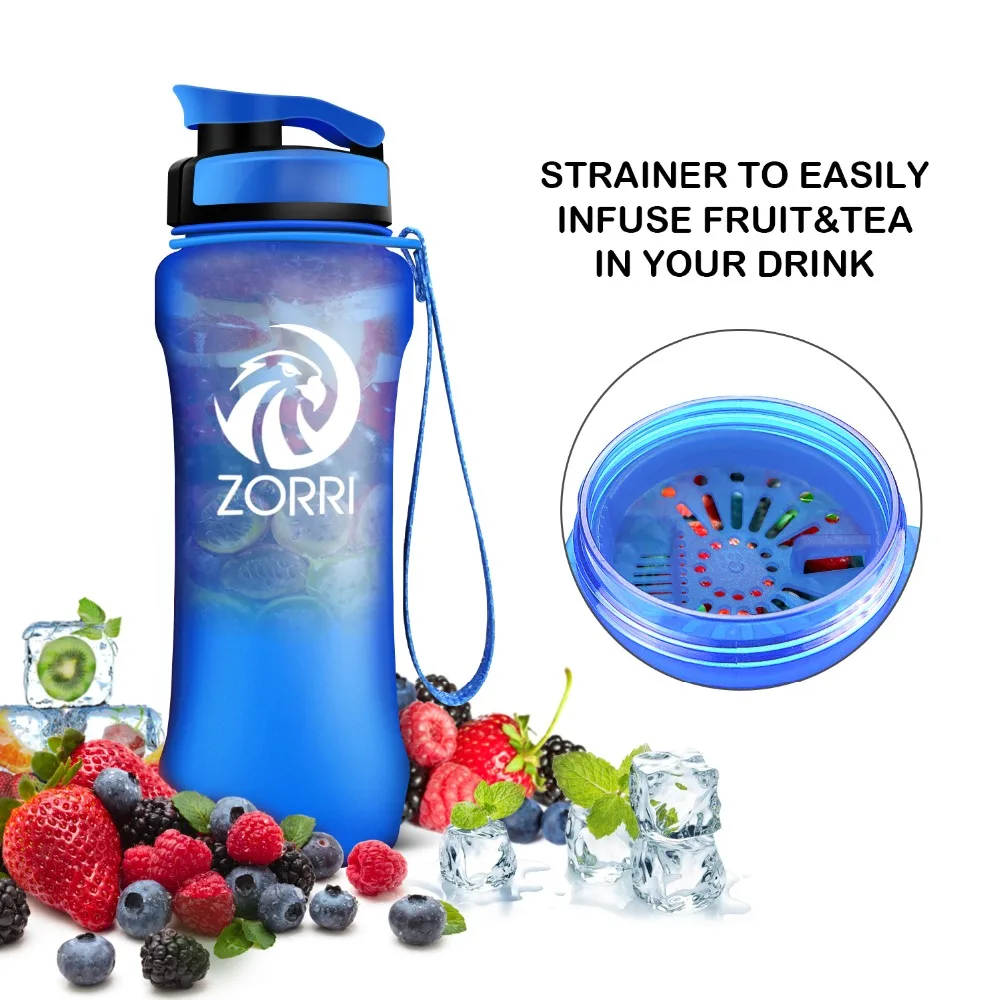 ZORRI Portable Sport Water Bottle 600/800/1000ml BPA Free Outdoor Travel Carrying Tritan Plastic Drink Bottle With Filter NEW – Image 34