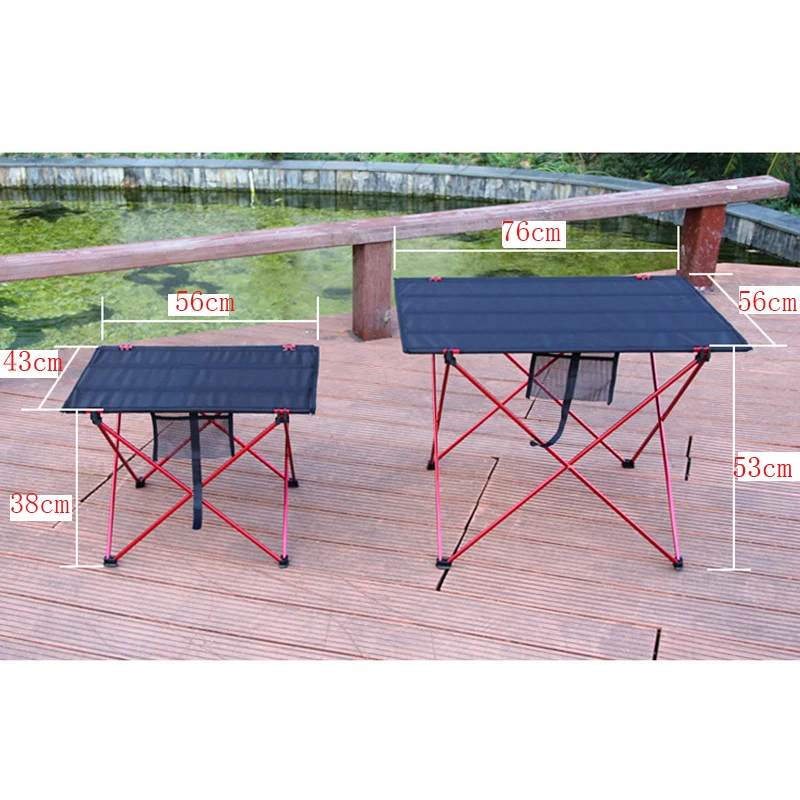 Table pliable portable ultra léger en alliage d'aluminium 56x43x38cm / 76x56x52cm – Image 6