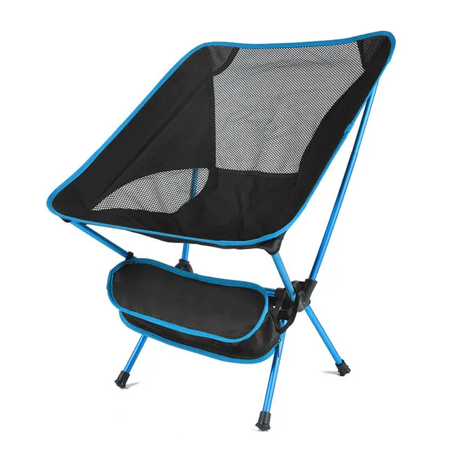 Chaise pliante Chaise légère portable ultra-légère et amovible Siège allongé pliable Pêche Camping Maison BBQ Jardin Randonnée – Image 7