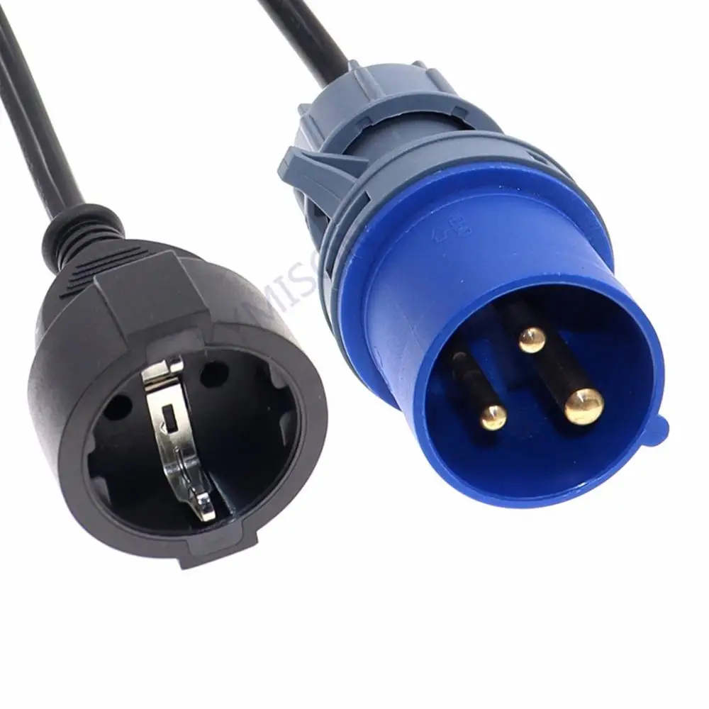 Rallonge multiprise robuste d'extension IEC316P6 pour cordon d'alimentation EU Schuko 1.5m