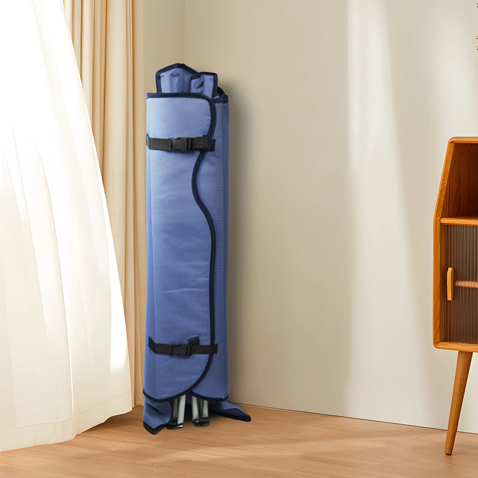 Chaise pliante avec pare-soleil bleu/rouge/noir – Image 5
