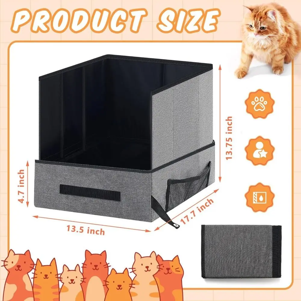 Bac à litière pliable pour chat, pour voyage, Anti fuite , résistant à l'eau – Image 6