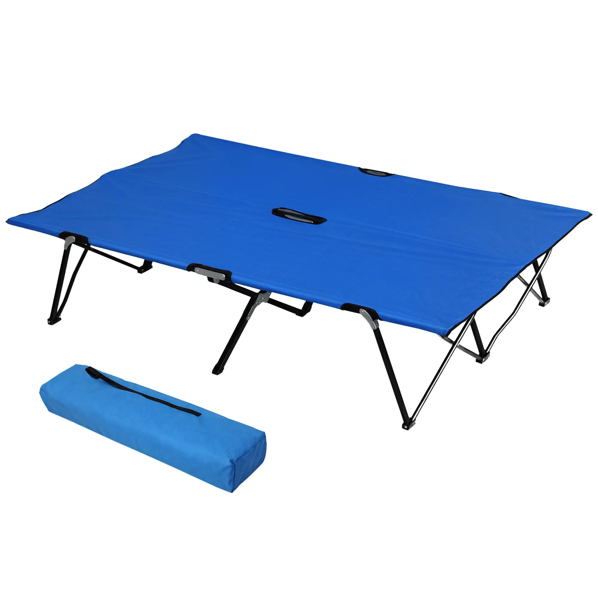 Lit de camping 2 personnes portable avec sac de transport, 40 cm de hauteur, 136 kg