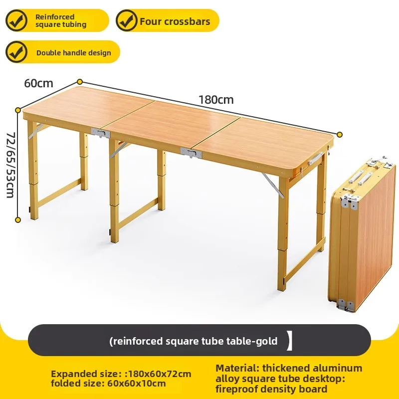 Table de pique-nique pliante 4 personnes réglable en hauteur cadre aluminium 3 versions 100/120/180 cm de long – Image 17
