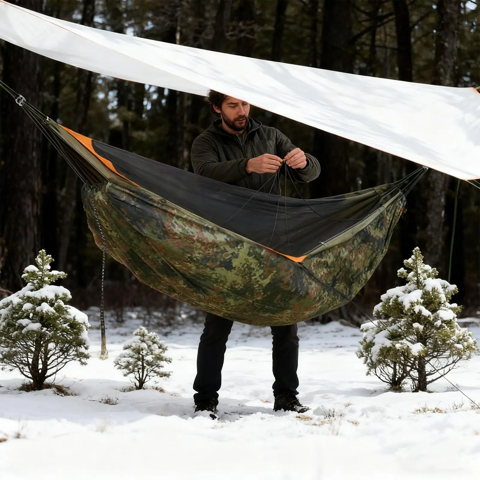 Hamac sous-couette léger pour temps froid, équipement de survie en plein air – Image 4