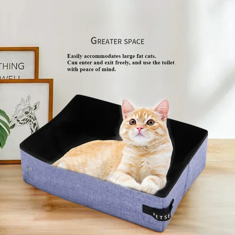 Bac à litière pour chat portable, résistant aux fuites, pliable – Image 11