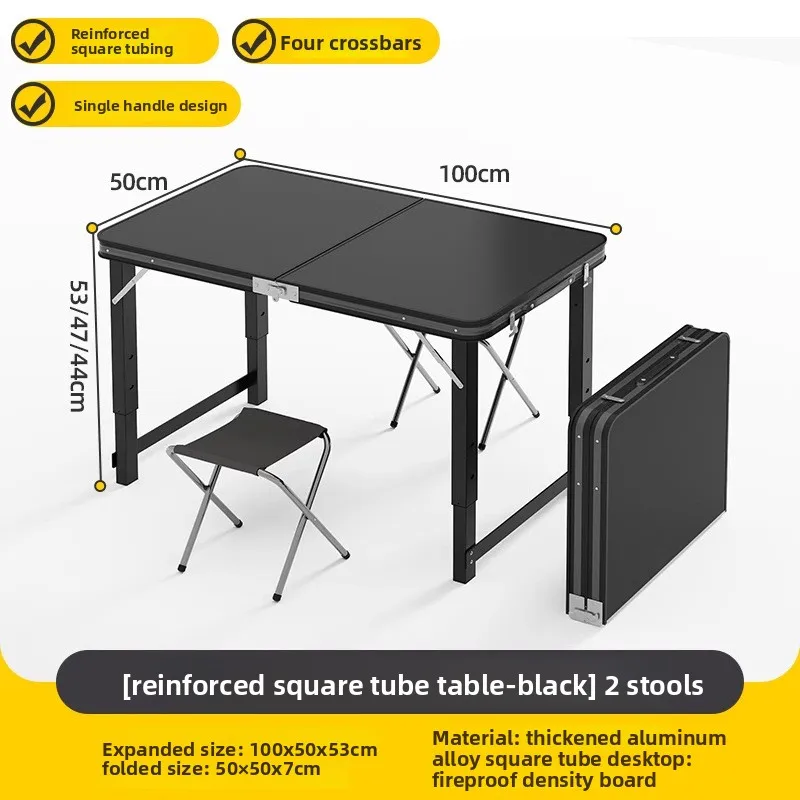 Table de pique-nique pliante 4 personnes réglable en hauteur cadre aluminium 3 versions 100/120/180 cm de long – Image 23