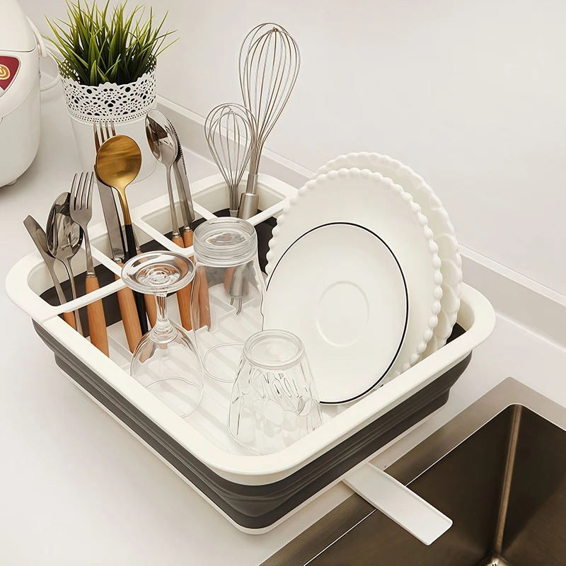 Égouttoir à vaisselle pliable et portable pour cuisine – Image 11