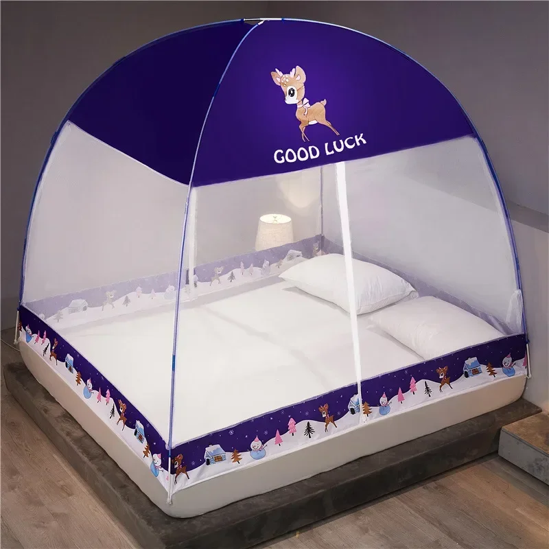 Moustiquaire de lit pliable pour lit double, respirante, anti-moustiques, pour la maison, les voyages et le camping – Image 14