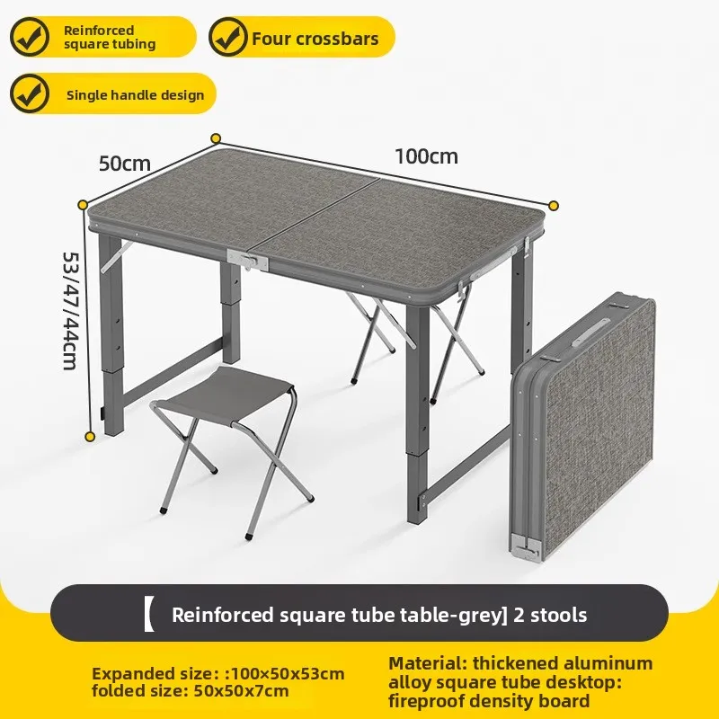Table de pique-nique pliante 4 personnes réglable en hauteur cadre aluminium 3 versions 100/120/180 cm de long – Image 29