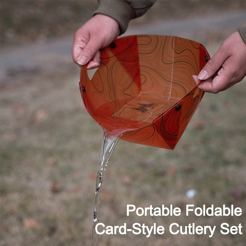 Ensemble de vaisselle de voyage pliable et léger Réutilisable – Image 22