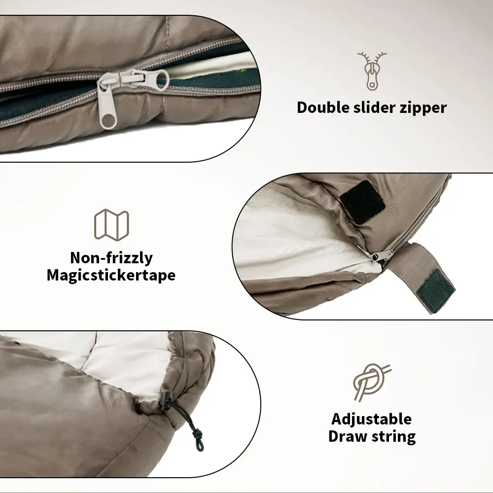 Sac de couchage ,portable, imperméable, 4 saisons, en coton, Naturehike MJ600 – Image 4