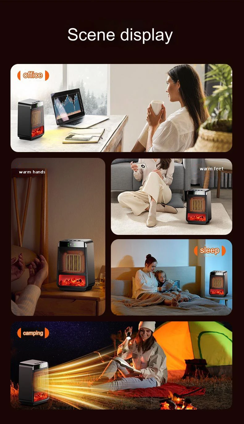 Chauffage électrique Portable de bureau et camping 1000W – Image 13