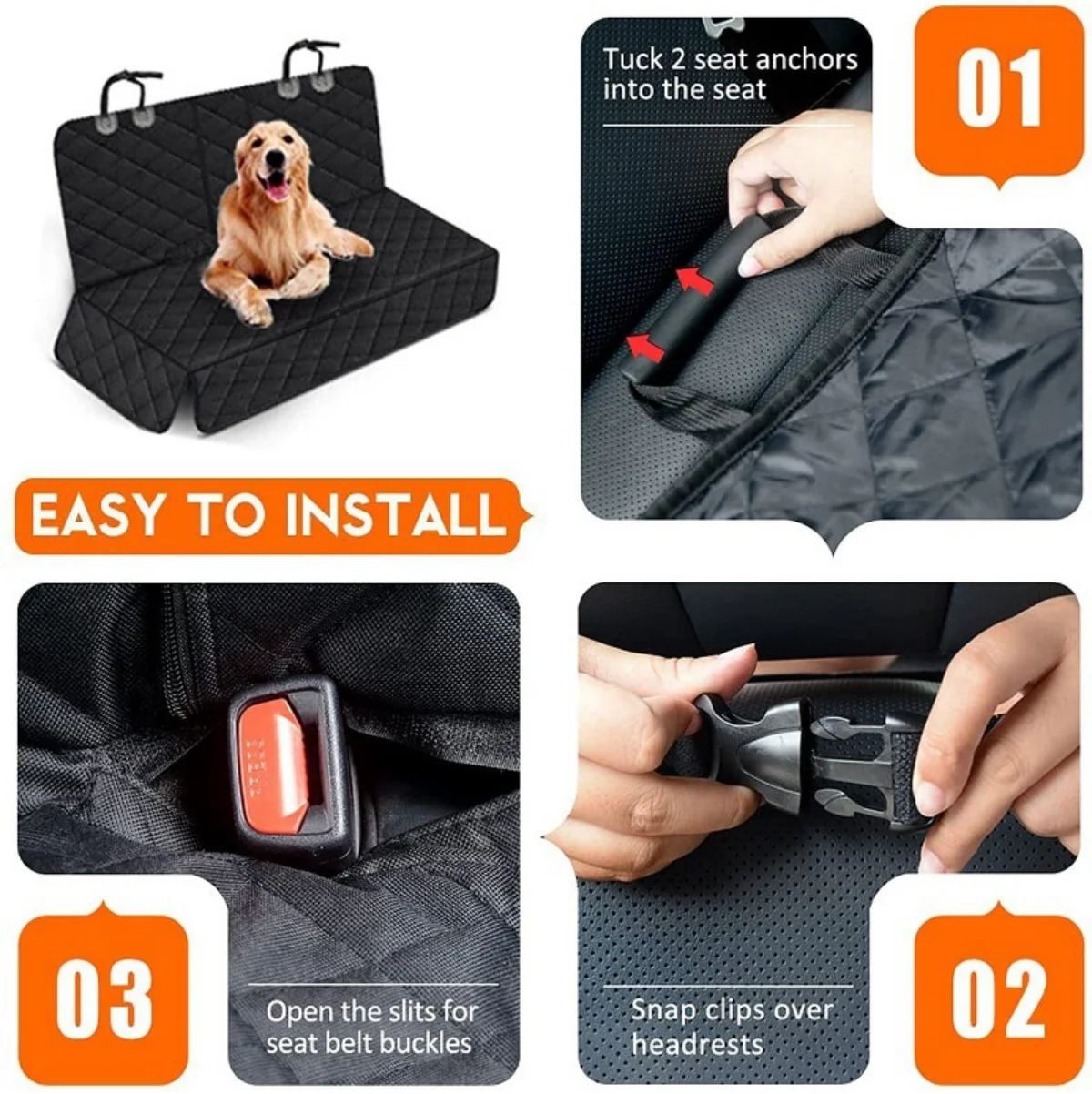 Housse imperméable, tapis de protection de siège arrière – Image 9